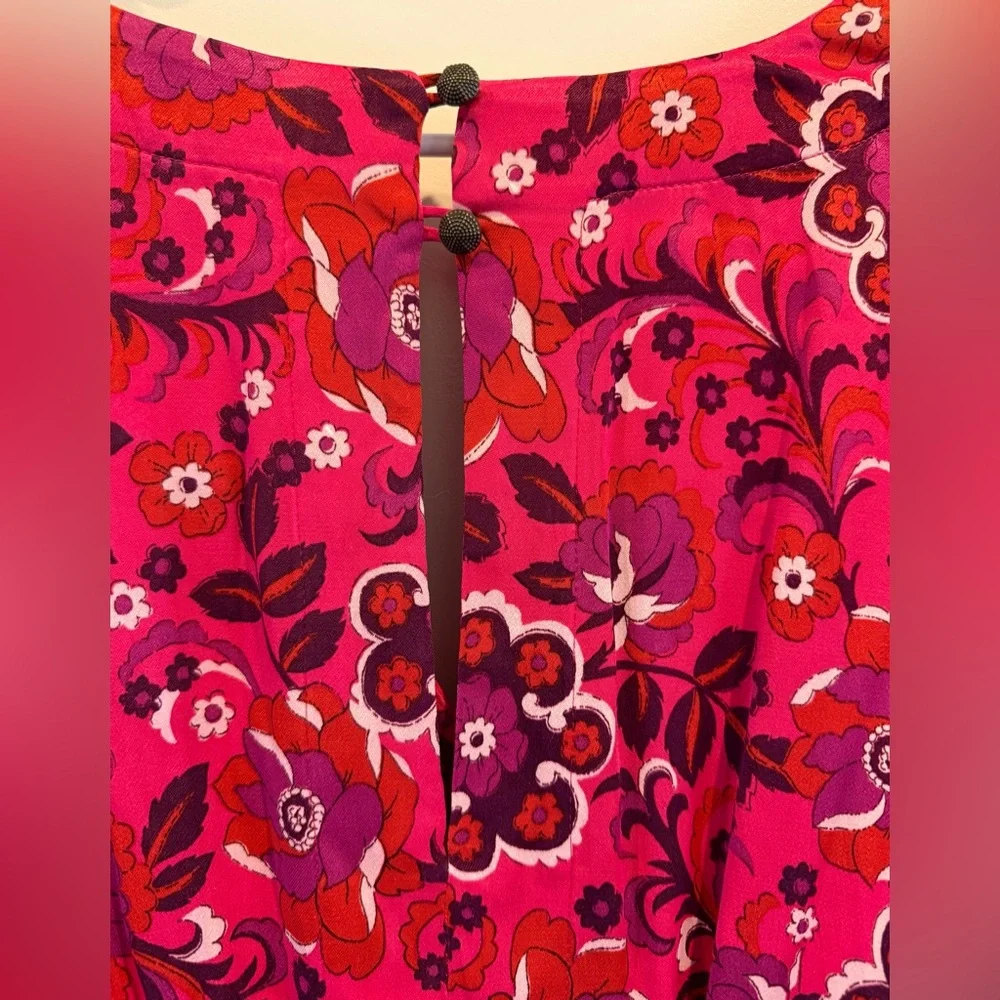 Anthropologie Pink Floral Mini Dress - Picture 6 of 8